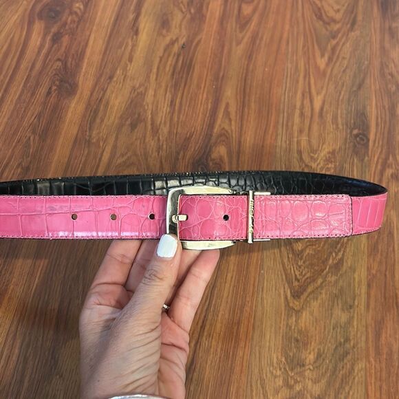 St. John reversible belt pink and black as is main image 6